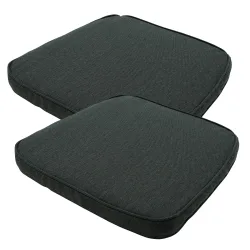 Stuhlkissen Outdoor 2er-Set, Sitzkissen wasserabweisend, dunkelgrau, je 48 x 48 cm