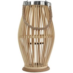 Laterne aus Bambus mit Windlicht aus Glas, natur, Ø 21 x Höhe 38 cm