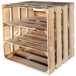 Regalbox aus Holz, braun, Regalkiste, 40 x 30 x 40 cm