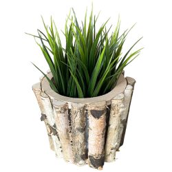 Pflanztopf aus Birkenholz, rund, Ø 13 x H 11 cm
