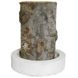 Schwedenfeuer mit Betonsockel, Finnenfackel - Baumfackel für den Garten, Ø 12 x 18 cm