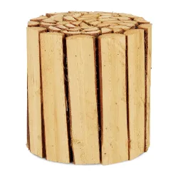 Blumenhocker aus naturbelassenem Tannenholz, Pflanzenständer natur, H 20,5 x Ø 20 cm