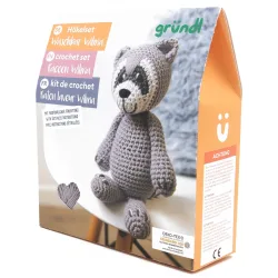 gründl Häkeltier Waschbär Wilma, Nähset, Häkelset