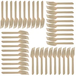 Holzgabeln 40er Set, Einweggabeln, 16 cm