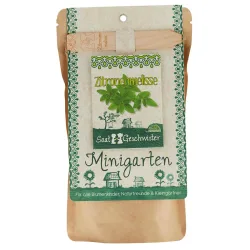 Saatgut Set Zitronenmelisse, Samen mit Gartenerde, Anleitung, Pflanzstäbchen