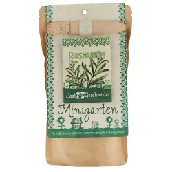 Saatgut Set Rosmarin, Samen mit Gartenerde, Anleitung, Pflanzstäbchen