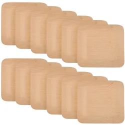 Bambus Einwegteller 12er-Set, quadratisch, flach, 23 cm