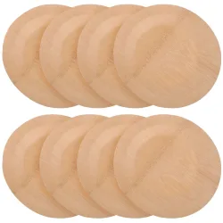 Bambus Einwegteller 8er-Set, rund, flach, 18 cm
