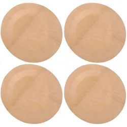 Bambus Einwegteller 4er-Set, rund, flach, 18 cm