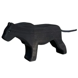 Holztier Panter, handgefertigt, 16 x 8 x 3 cm