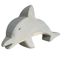 Holztier Delfin, handgefertigt, 8 x 7 x 3 cm