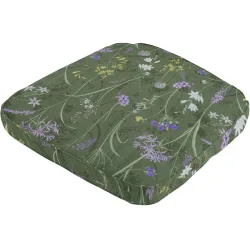 Stuhlkissen Outdoor, Blumenmuster grün, 48 x 48 cm