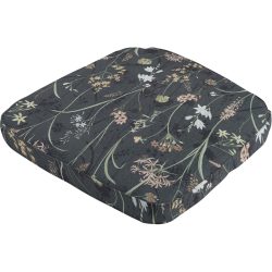 Stuhlkissen Outdoor, Blumenmuster anthrazit, 48 x 48 cm