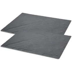 2er-Set Platzset, Schieferplatte, L 40 x B 30 cm