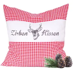 Zirbenkissen Vichy Rot 30 x 30 cm