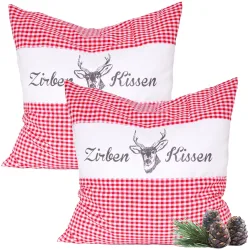2er-Set Zirbenkissen Vichy Rot 30 x 30 cm