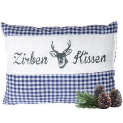 Zirbenkissen Vichy Blau 26 x 19 cm