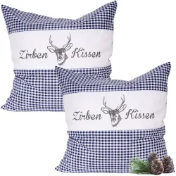 2er-Set Zirbenkissen Vichy Blau 40 x 40 cm