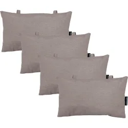 4er-Set Kopfkissen für Garten- und Liegestühle, ca. 24 x 40cm, taupe