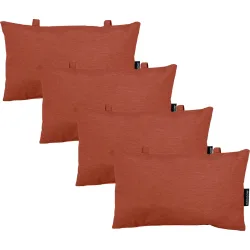 4er-Set Kopfkissen für Garten- und Liegestühle, ca. 24 x 40cm, terra