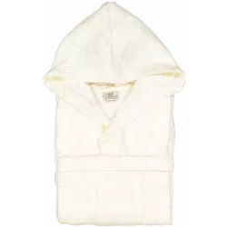 Bademantel aus 70% Holzfasern, XXL, unisex, Elfenbein-farben