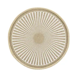 Rundes Tischset aus Jute, edles Boho-Design, braun, beige, 38 x 38 cm