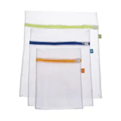 3-teiliges Wäschesack-Set mit Reissverschluss, 53 x 46 cm, 46 x 35 cm, 35 x 27 cm