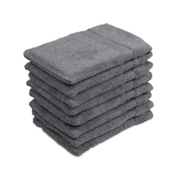 8er-Set Waschhandschuhe aus 100% Baumwolle, Waschlappen mit Schlaufe, anthrazit