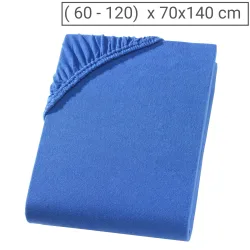 Kinderbett Qualitäts-Jersey Fixleintuch, 100% Baumwolle, royal, 60 x 120 - 70 x 140 cm