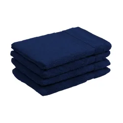 Waschhandschuhe 16 x 21 cm, 100% luxuriöse Baumwolle, 4er-Set Frottier Waschlappen, navy