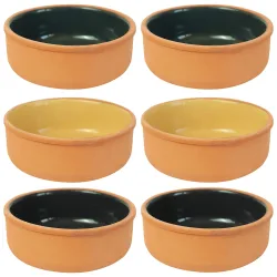 Tapas Schalen 6er-Set aus Terracotta, Tapas Set in 3 Farben, je 12 x 12 x 4 cm