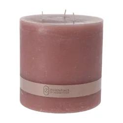 Mehrdochtkerze, rosé, Stumpenkerze mit 3 Dochten, 14 x 14 cm