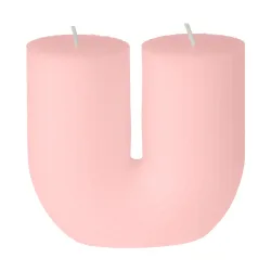 Deko Kerze in U-Form, Stimmungskerze mit zwei Dochten, pink, 9 x 4,5 x 9 cm