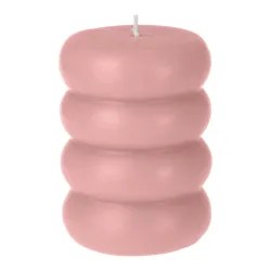 Dekokerze Donut, rosa, Ø 7,5 x 10 cm