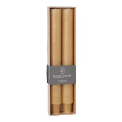 Stabkerzen 2er-Set für Kerzenhhalter, edle Kerzen, ockerfarben, 3 x 25 cm