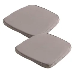 Stuhlkissen Outdoor 2er-Set, bequeme und komfortable Sitzkissen, taupe, 48 x 48 cm