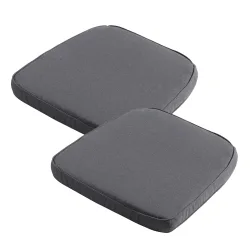 Stuhlkissen Outdoor 2er-Set, bequeme und komfortable Sitzkissen, grau, 48 x 48 x 5 cm