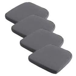 Stuhlkissen Outdoor 4er-Set, bequeme und komfortable Sitzkissen, dunkelgrau, 48 x 48 x 5cm
