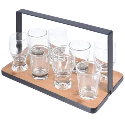 Vorspeisen Set mit Gläsern und Tablett, Serviergläser