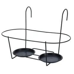 Blumentopfhalter aus Metall, Blumentopf zum Einhängen, schwarz, 40 x 18,5 x 28 cm
