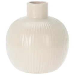 Keramikvase, beige, edle Blumenvase lasiert, 11 x 13 cm