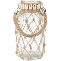Maritime Vase, mit Verzierungen und Muscheln, Dekoglas, Ø 11 x H 20,5 cm
