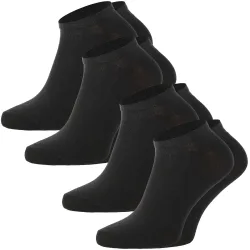 Sneaker Socken schwarz, 4er-Set, Baumwolle-Mix, Kurze Socken 39-42