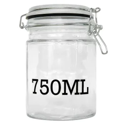 Drahtbügel-Vorratsglas, mit Füllmengen Aufdruck, Glasbehälter, 750 ml