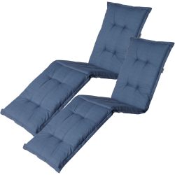 2er-Set Liegen-Auflage, weiche und komfortable Polsterauflage, kobalt, 200 x 65 cm