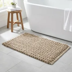 Premium Badmatte, Strick-Optik, sand, 80x50 cm