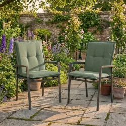 2er-Set Niederlehner Gartenstuhlkissen, grün, 105 x 50 cm