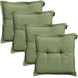 4er-Set Garten Sitzkissen, grün, 50x50 cm