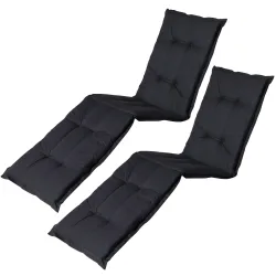 2er-Set Liegen-Auflage, weiche und komfortable Polsterauflage, schwarz, 200 x 65 cm