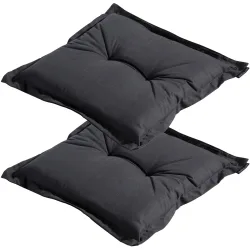 2er-Set Garten Sitzkissen, schwarz, 50x50 cm